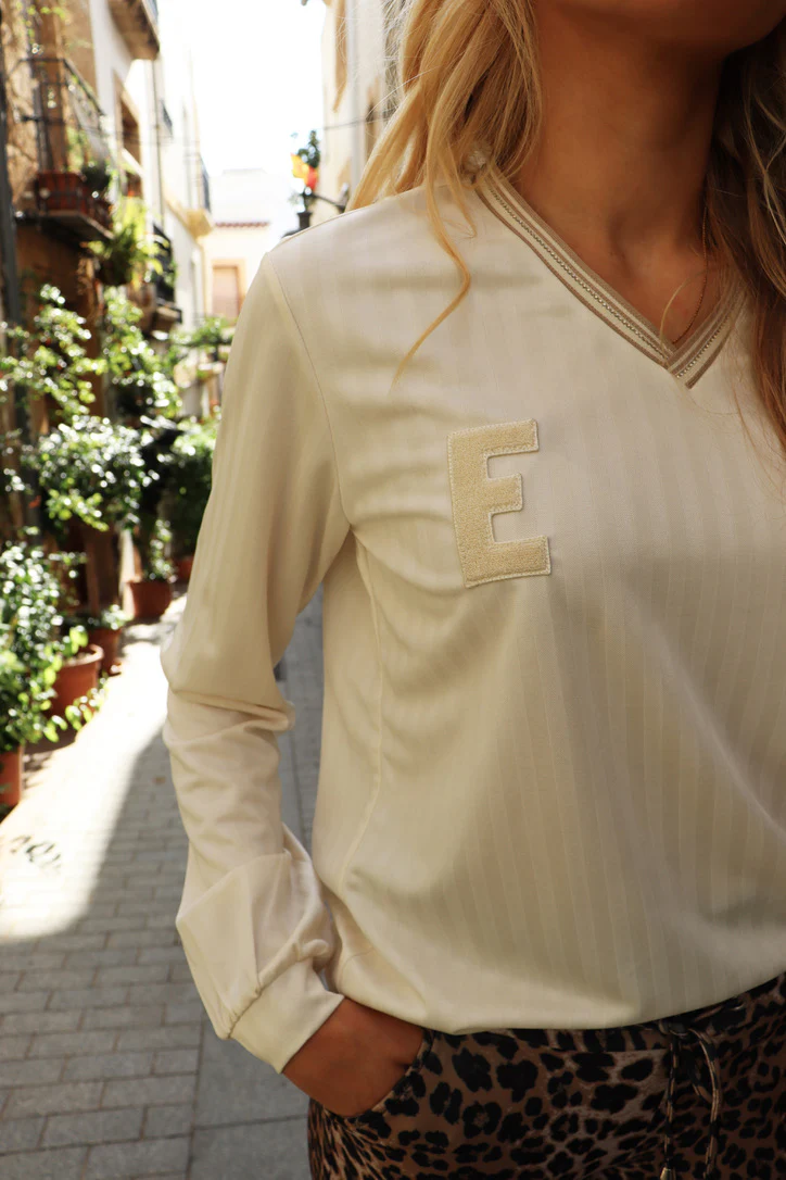 Felia Ls Tshirt | Creme Simili | Bluse fra Liberté - Image 3