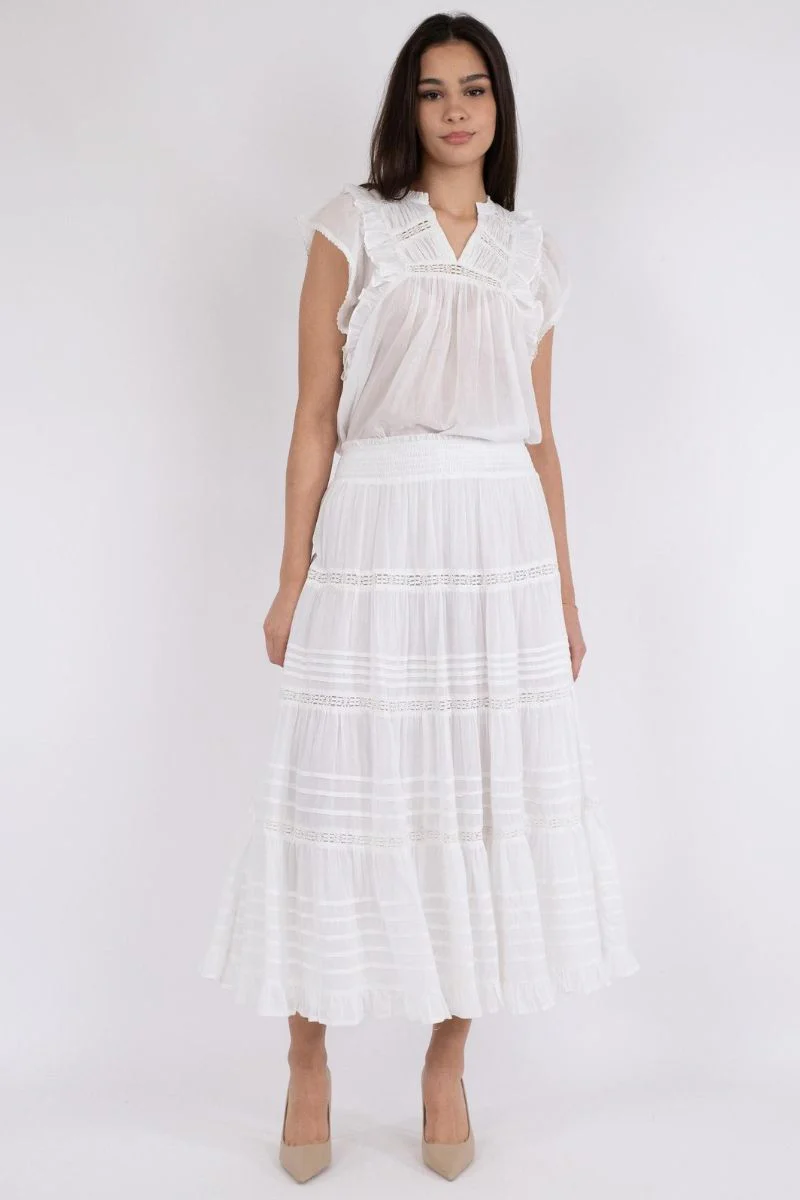 Felicia S Voile Skirt 161872 | White | Nederdel fra Neo Noir - Image 6