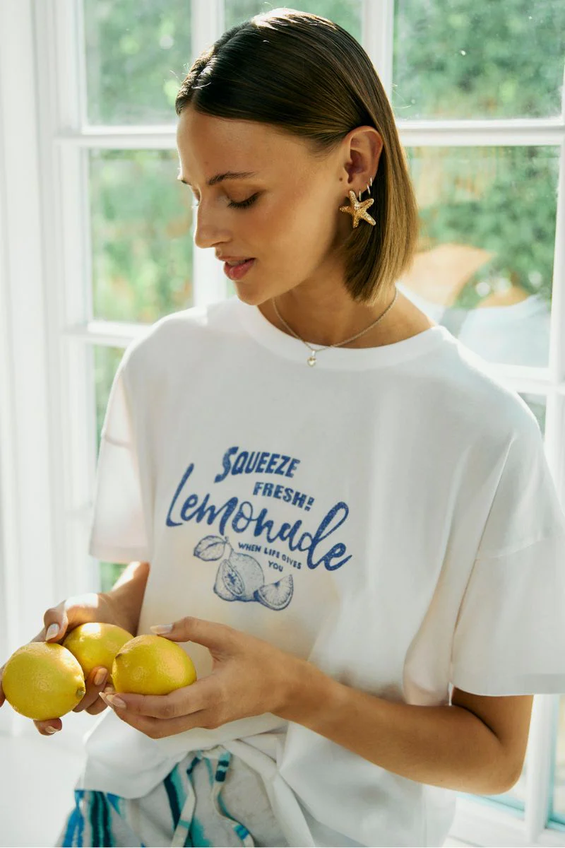 Fenjal Tee 205909 | Brilliant White W Deep Ultrama | T-shirt fra Freequent - Image 7