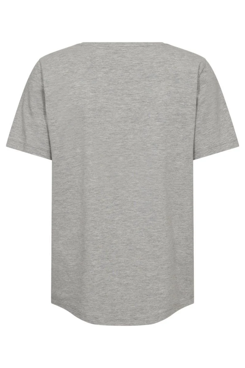 Fenjal Tee 207452 | Light Grey Mel. W. Navy Blazer | T-Shirt fra Freequent - Image 4