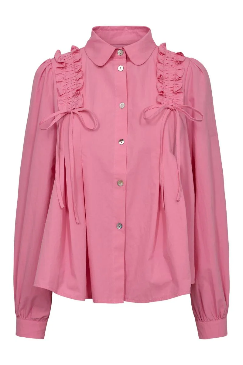 Fie Ls Frill Shirt | Pink | Skjorte fra Liberté - Image 2