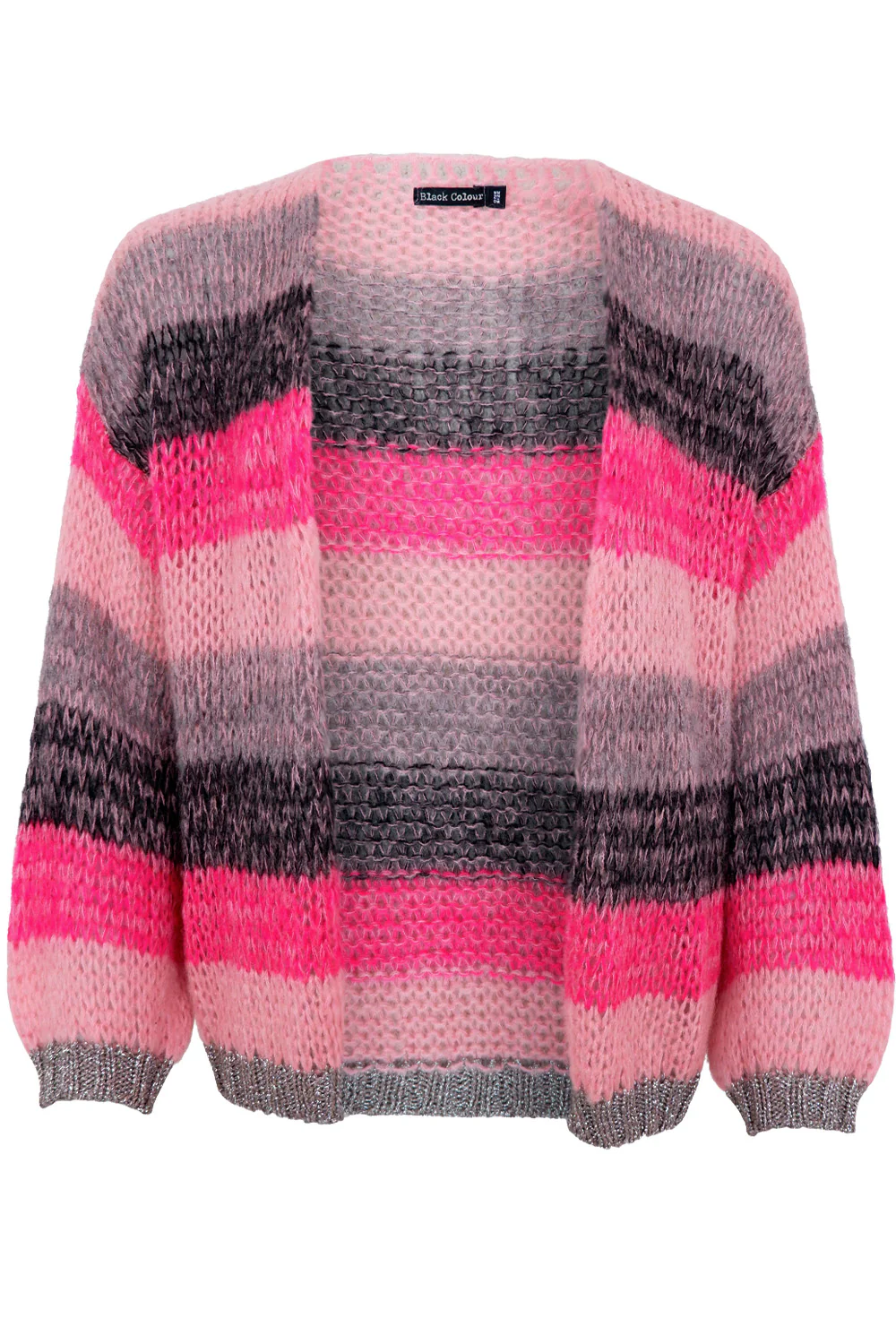 Filuca Striped Cardigan | Pink Grey | Strik fra Black Colour - Image 2