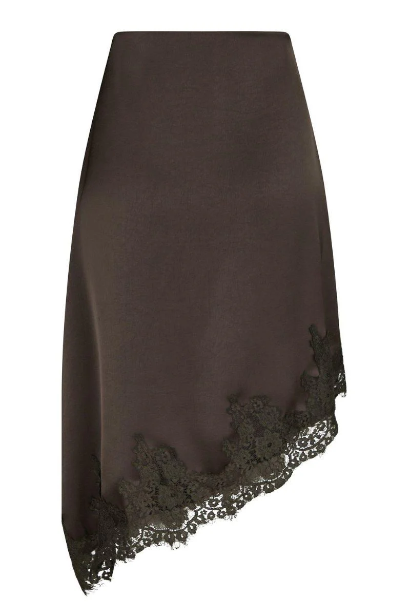Fiora Lace Skirt | Dark Brown | Nederdel fra Neo Noir - Image 3