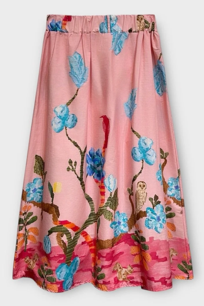Flaired Flower Skirt | Pink | Nederdel fra Atelier C - Image 4