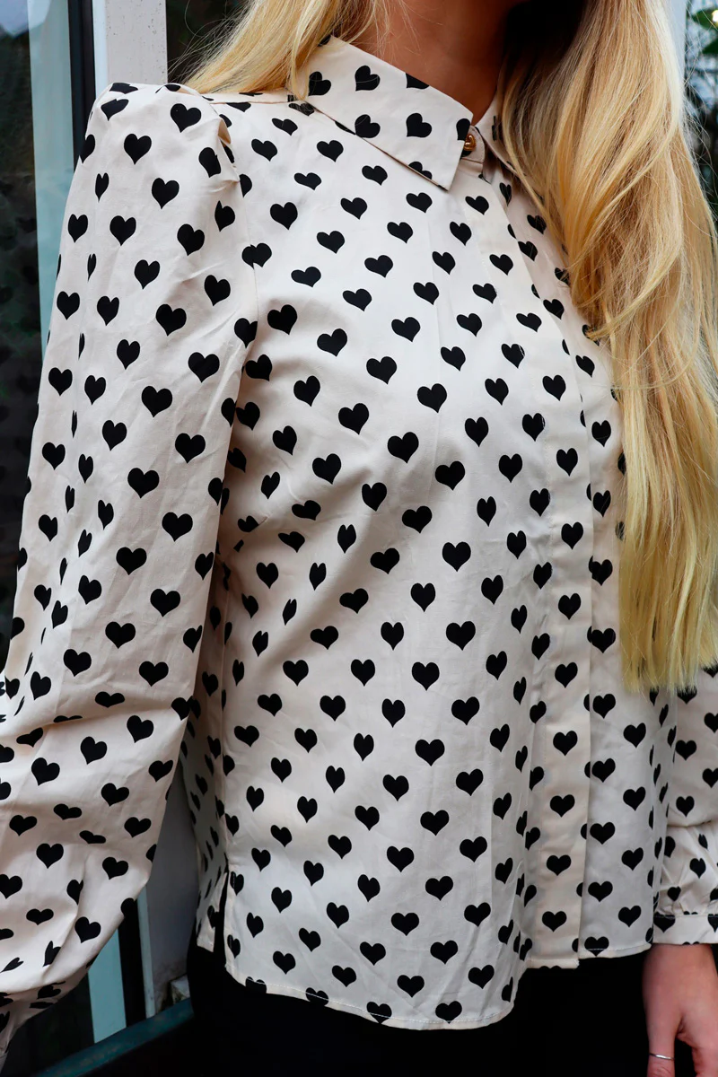 Flora Ls Blouse | Black Heart | Bluse fra Liberté - Image 2
