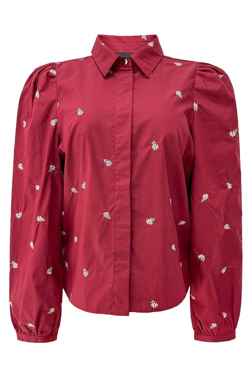 Flora Ls Blouse | Bordeaux Flower | Bluse fra Liberté - Image 2