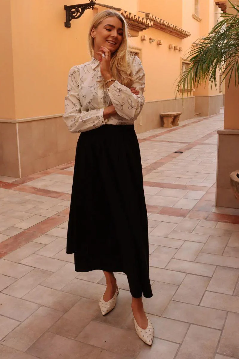 Flora Ls Blouse | Creme Bow | Bluse fra Liberté - Image 5