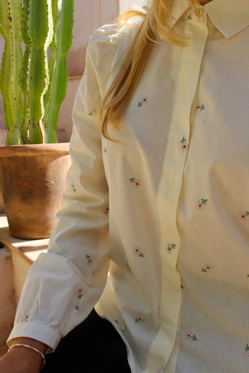 Flora Ls Blouse | Ivory Rose Flower | Skjorte fra Liberté - Image 5