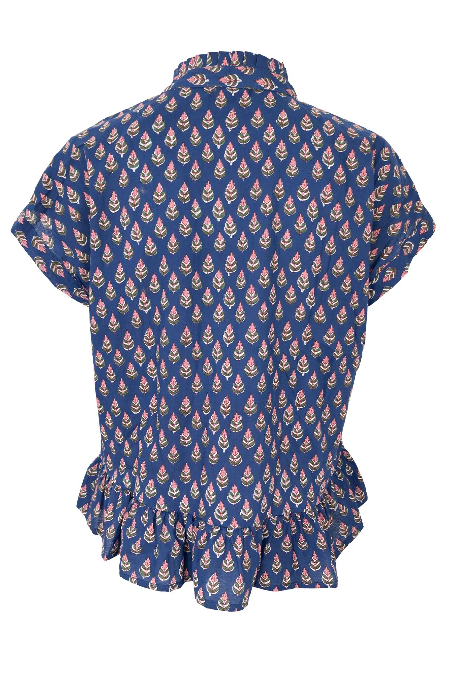 Flora Ruffle S/S Blouse | Blue Icon | Bluse fra Black Colour - Image 3