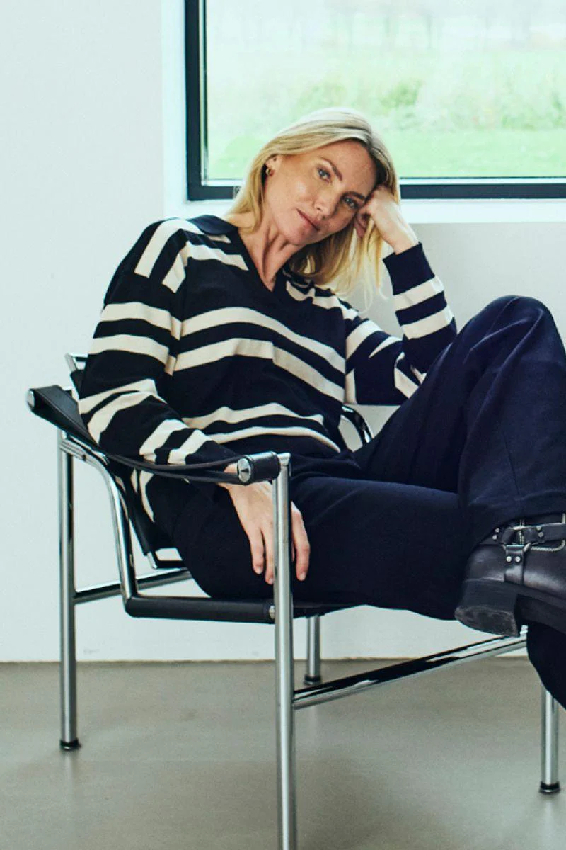Flow Pullover 206651 | Black W. Moonbeam Melange | Strik fra Freequent - Image 3