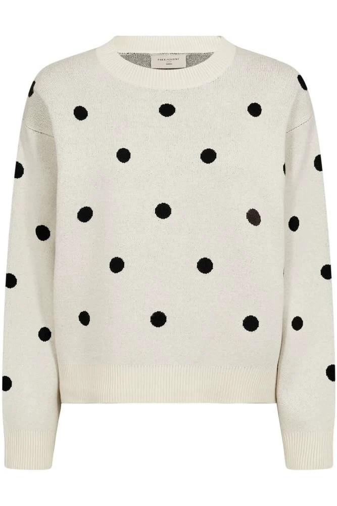 Flow Pullover 207518 | Moonbeam W. Black | Strik fra Freequent