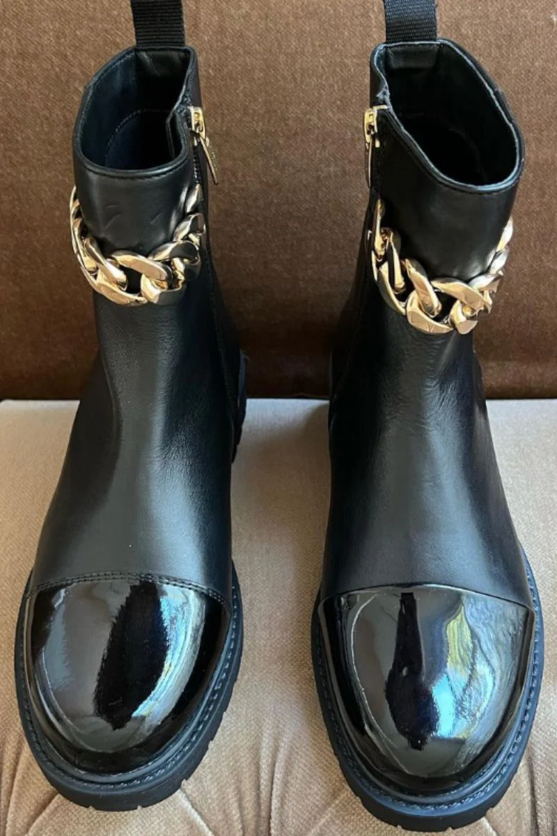 Flower Eyes | Black/Gold/Patent | Støvler fra Copenhagen Shoes - Image 4