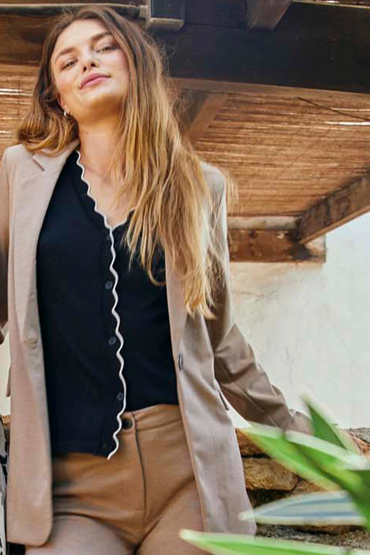Nanni Ja Fashion Struc | Desert Taupe Melange | Jakke fra Freequent - Image 2