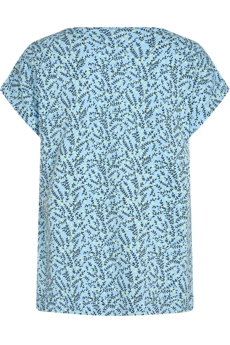 Viva Tee | Chambray Blue w. Sharp Green | Skjorte fra Freequent - Image 2