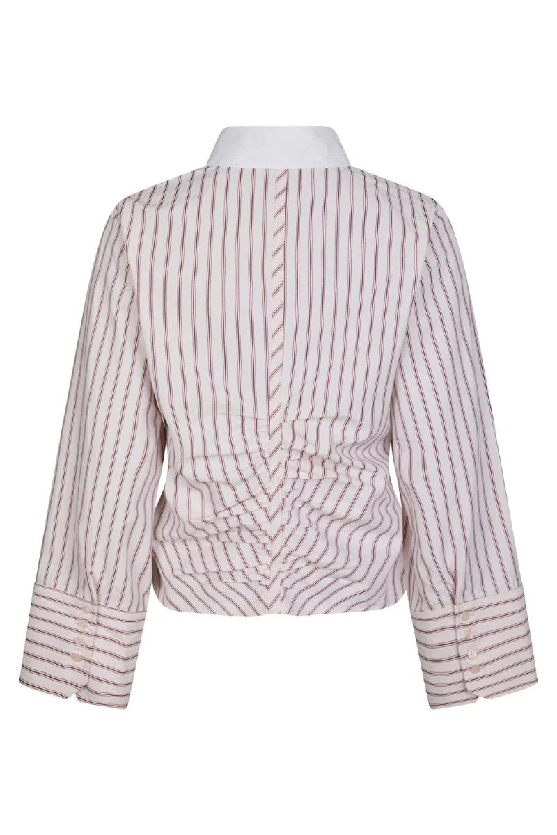 Francesca Stripe Shirt | Rose | Bluse fra Neo Noir - Image 3