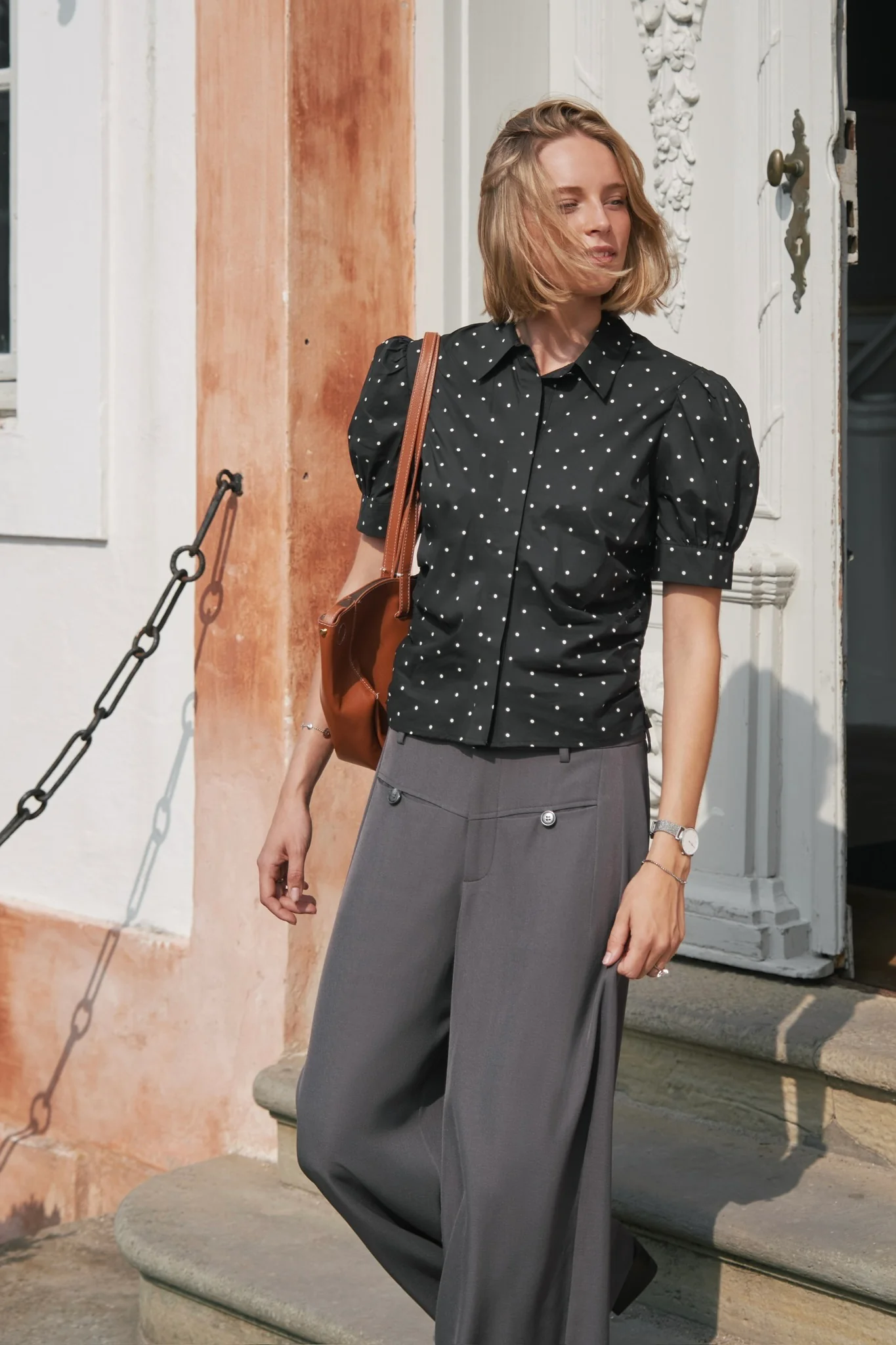 Frannie Dot Shirt | Black | Bluse fra Neo Noir - Image 11