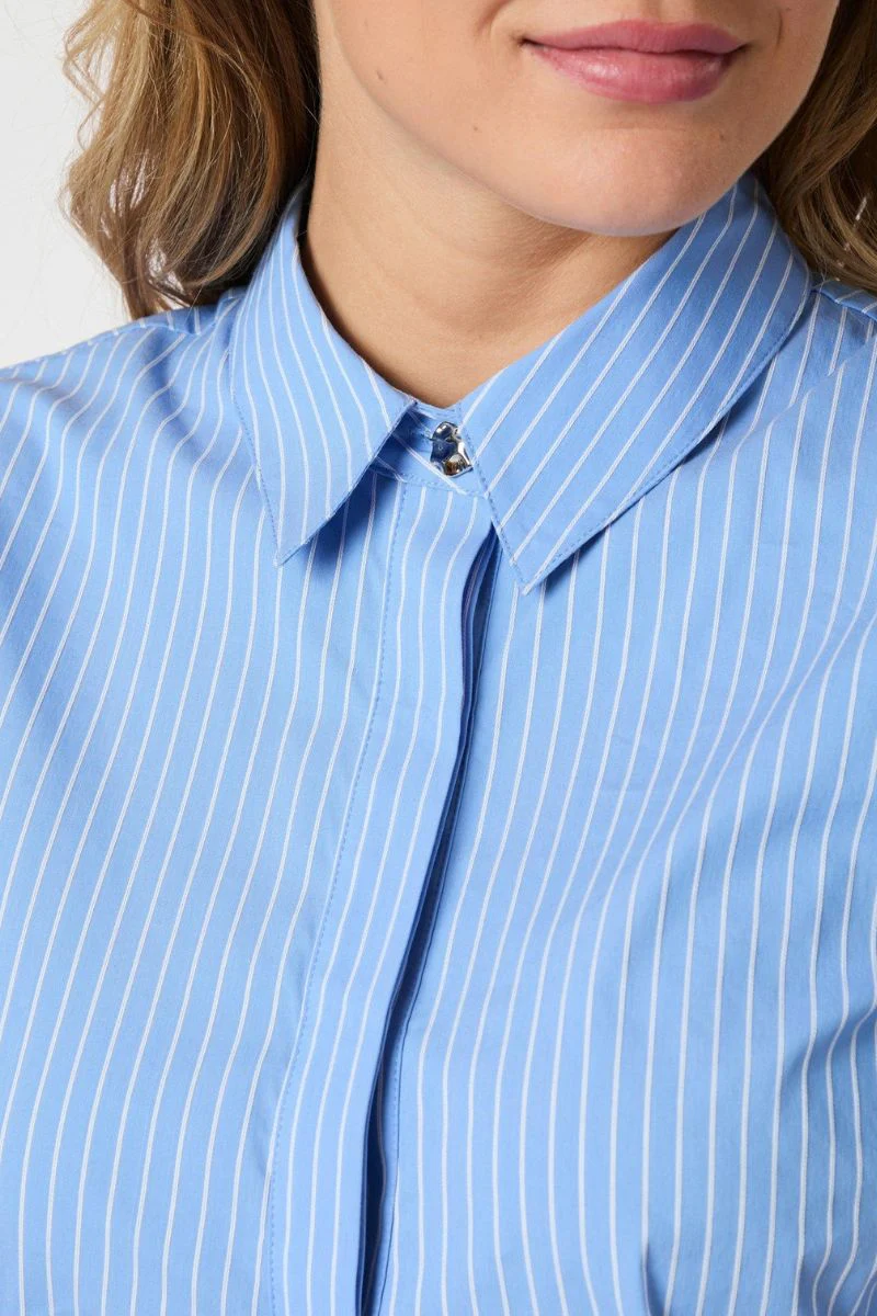 Frannie Stripe Shirt | Light Blue | Bluse fra Neo Noir - Image 5