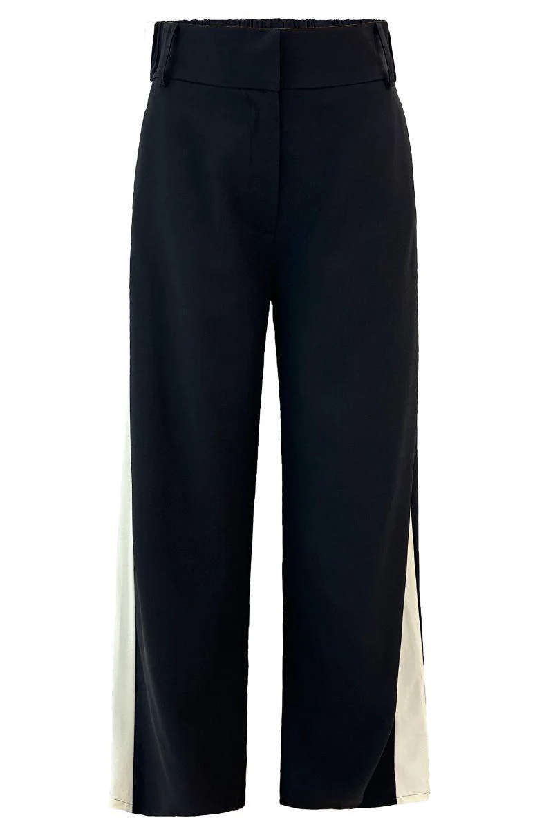Frede Wide Panel Pants | Black Offwhite | Bukser fra Liberté - Image 2