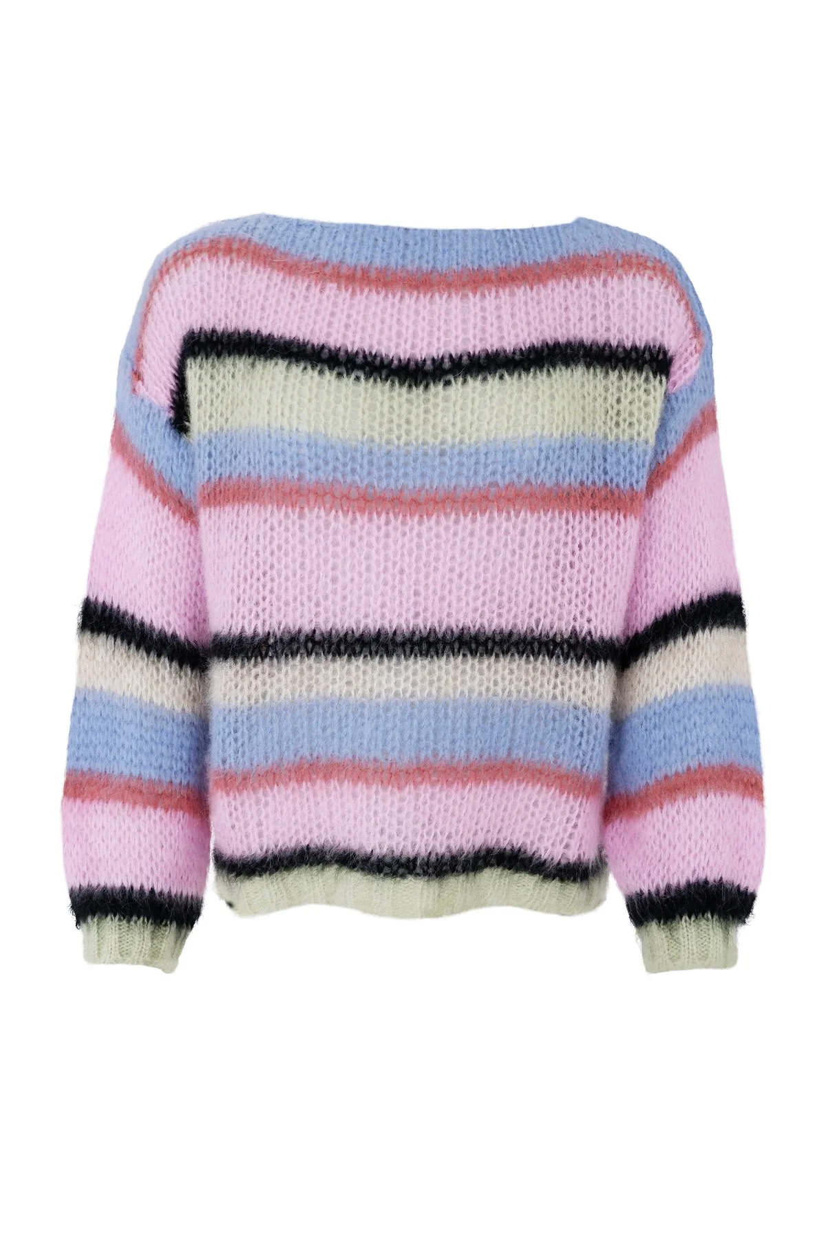Frey Striped Jumper | Soft Candy | Strik fra Black Colour - Image 2
