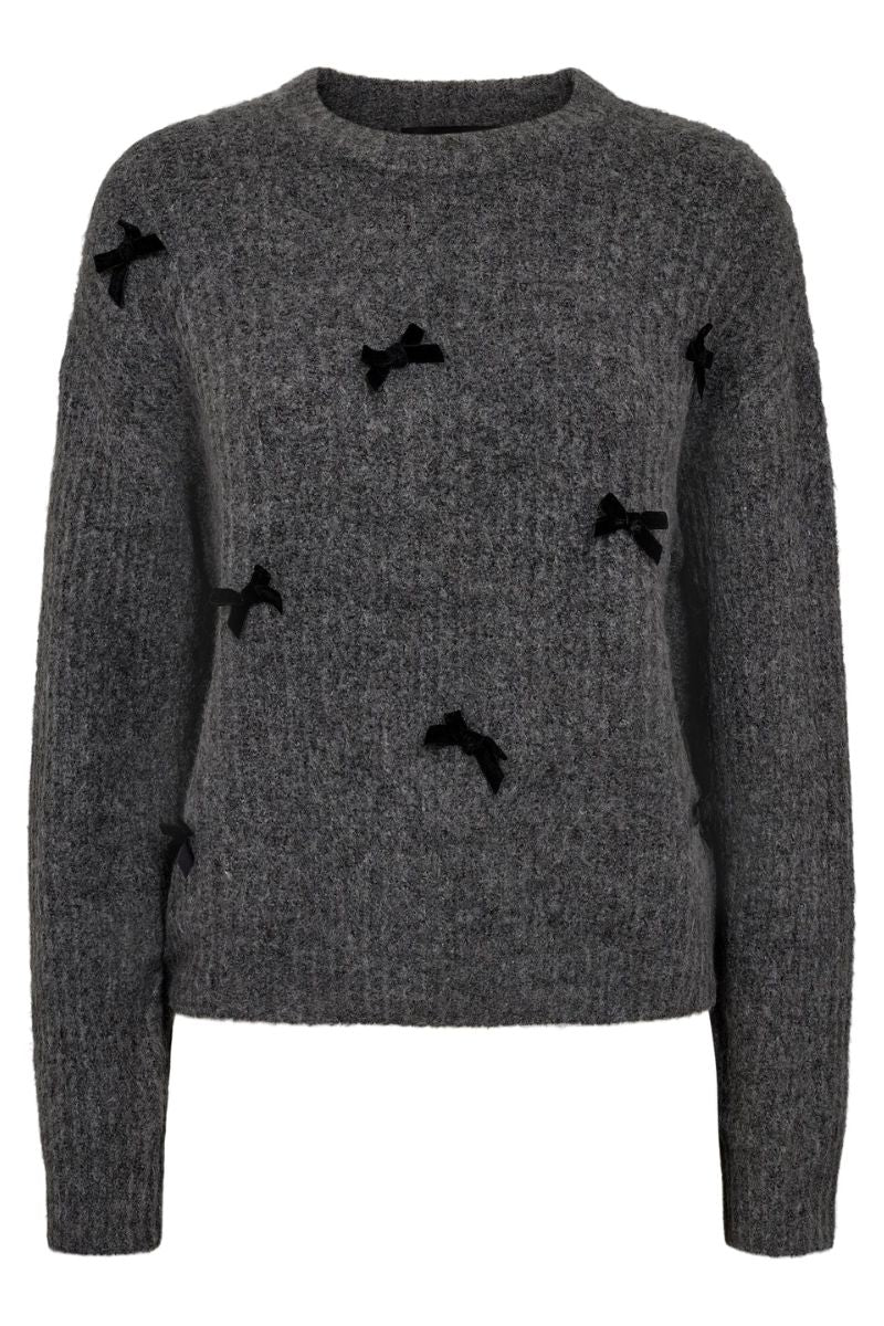 Fro Bow Pullover | Dark Grey | Strik fra Liberté - Image 2