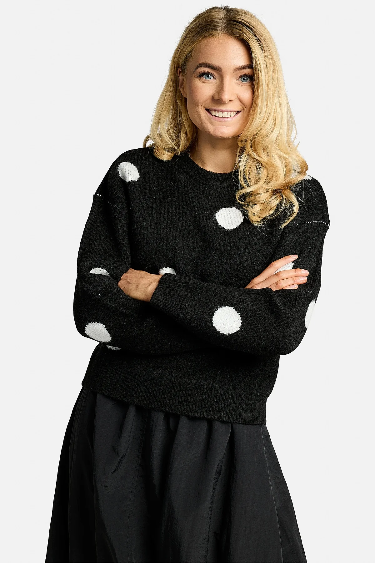 Fro Dot Pullover | Black White Dot | Strik fra Liberté - Image 7