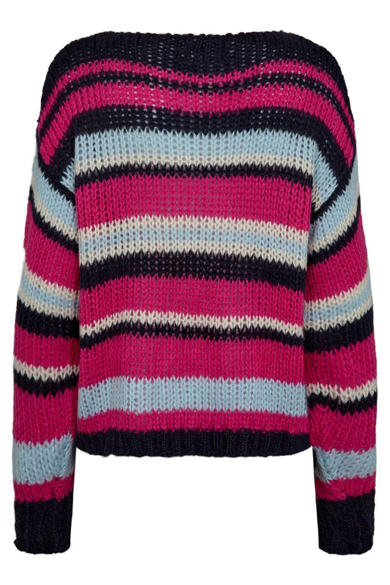 Frodine Stripe Pullover | Navy Pink Creme Stripe | Strik fra Liberté - Image 4