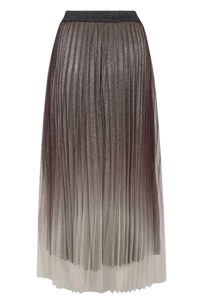 Glitter Plissé Skirt 34211 | Dark Brown | Nederdel fra Co'couture - Image 5