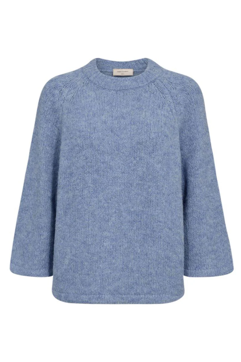 Grslulu Pullover 205507 | Vista Blue Melange | Strik fra Freequent - Image 2