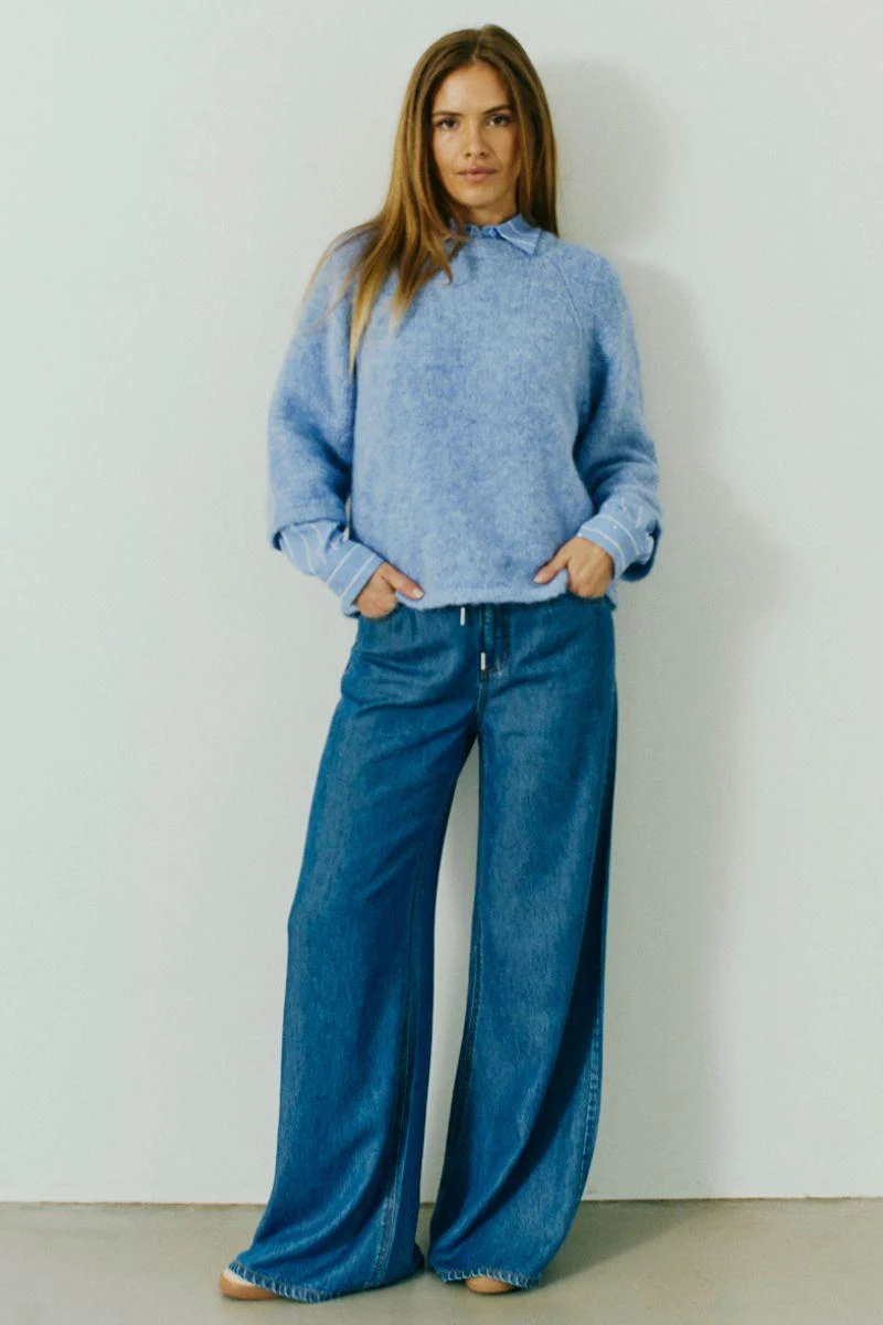 Grslulu Pullover 205507 | Vista Blue Melange | Strik fra Freequent - Image 7
