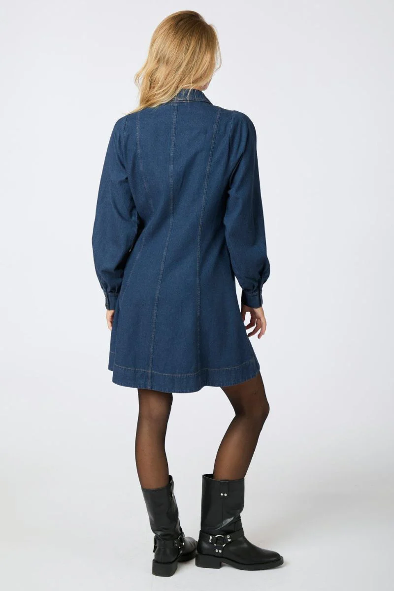 Hanne Denim Dress | Dark Blue | Kjole fra Neo Noir - Image 7