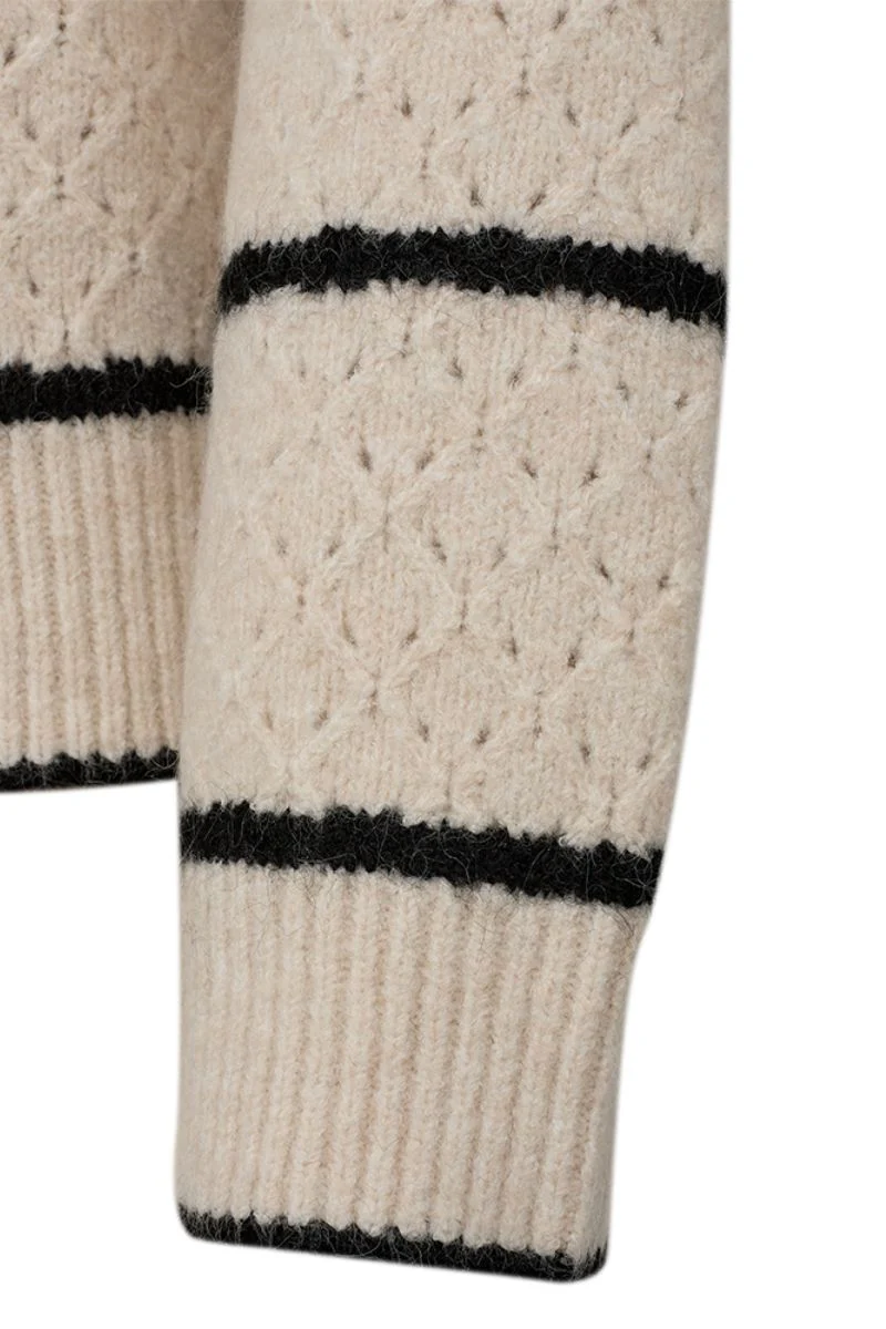 Hara Pullover 205193 | Moonbeam Melange w. Black | Strik fra Freequent - Image 6