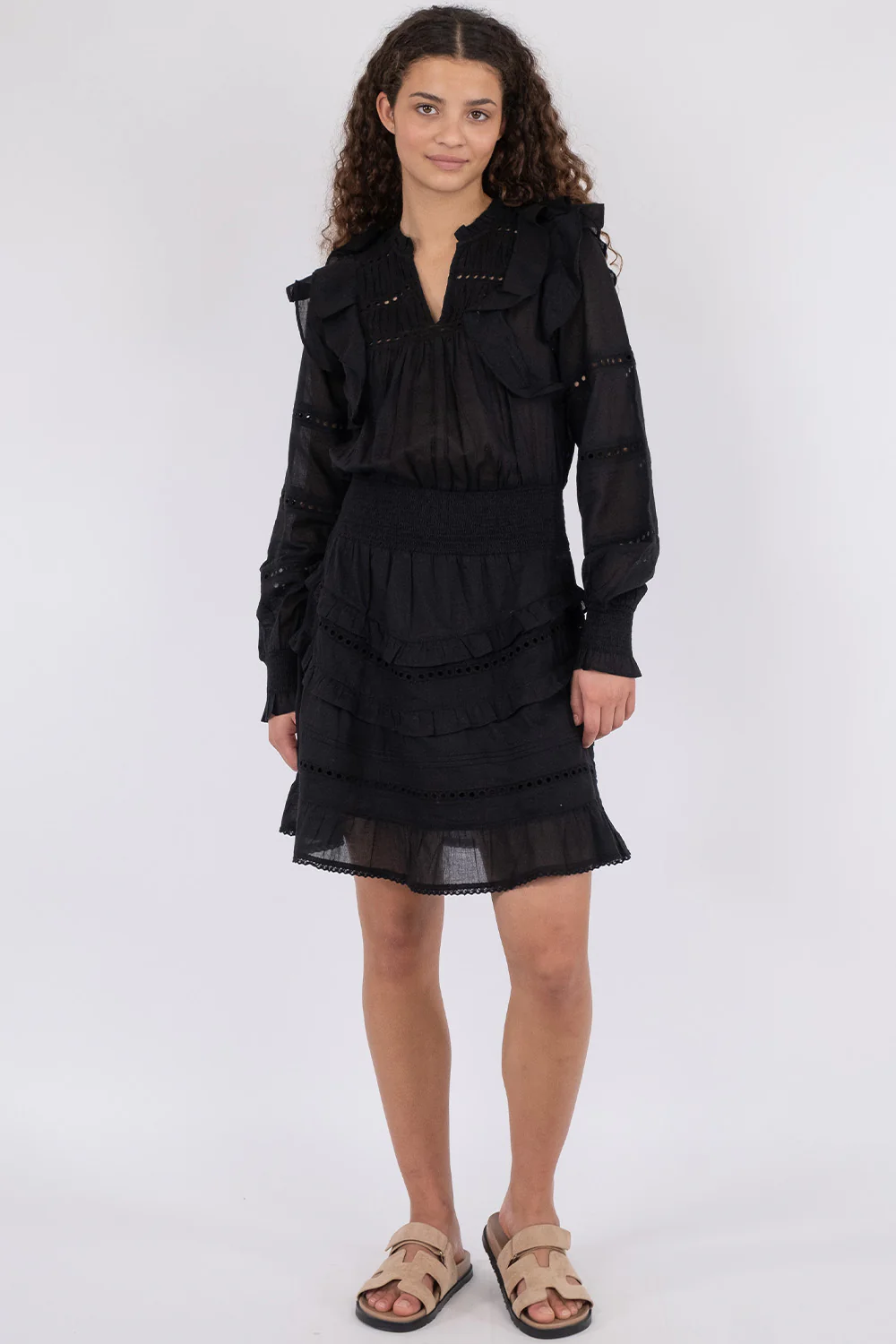 Harmoni S Voile Dress 161867 | Black | Kjole fra Neo Noir - Image 3