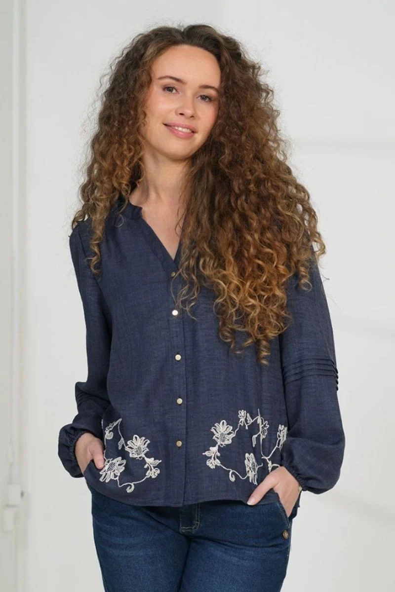 Harriet Blouse 2872 | Blue | Bluse fra Prepair