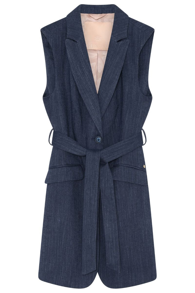 Hasel Long Blazer Vest | Blue Nights | Vest fra Gustav - Image 2