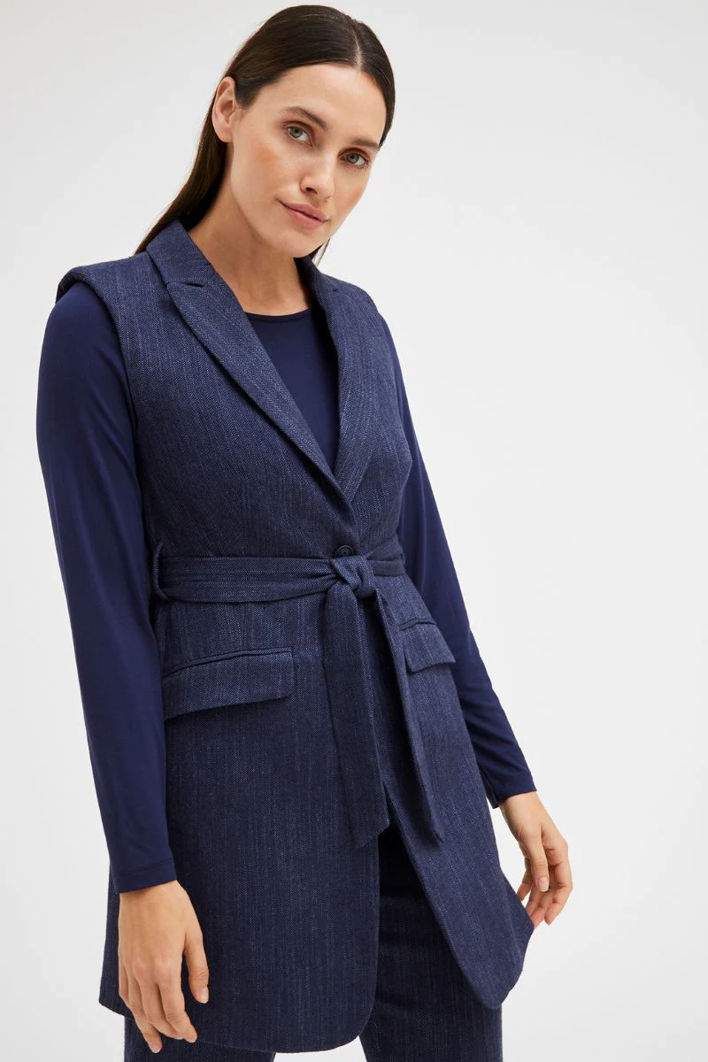 Hasel Long Blazer Vest | Blue Nights | Vest fra Gustav - Image 5