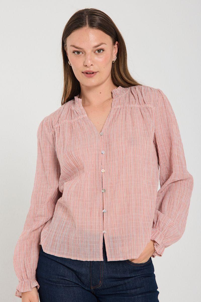 Helly Blouse 206314 | Moonbeam W. Baked Apple | Bluse fra Freequent - Image 4