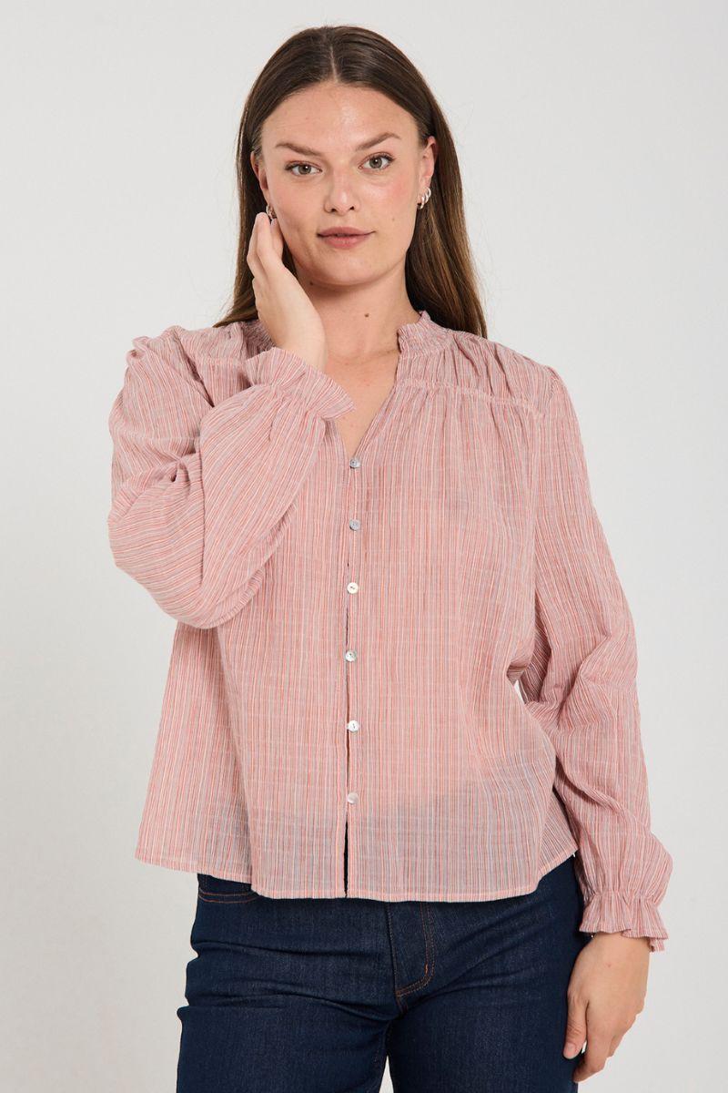 Helly Blouse 206314 | Moonbeam W. Baked Apple | Bluse fra Freequent - Image 8