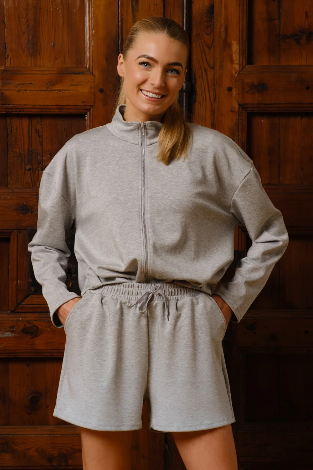 Henne Baloon Jacket | Grey Melange | Jakke fra Liberté - Image 4