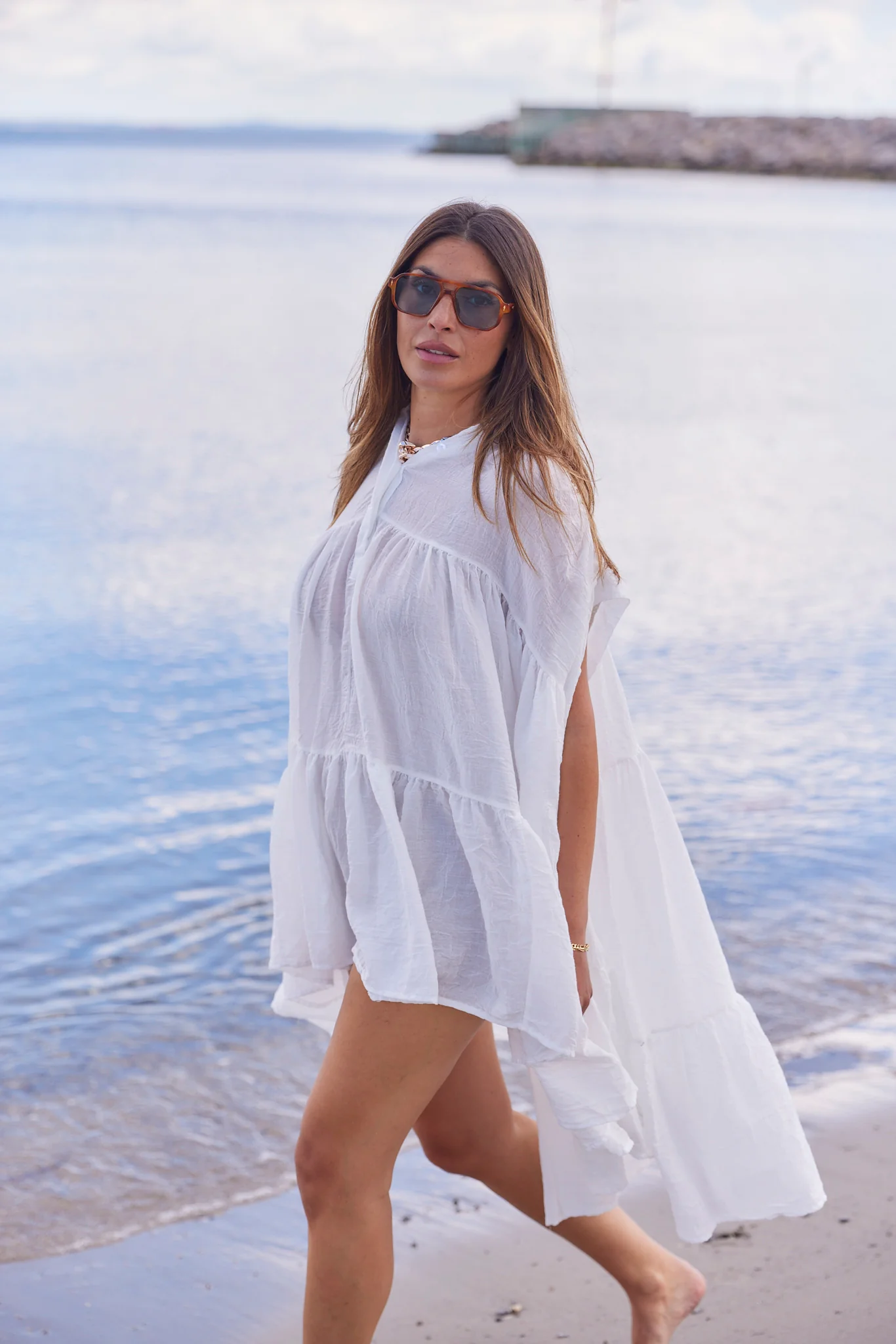 Honeysuckle Flow Tunic | White - Image 3