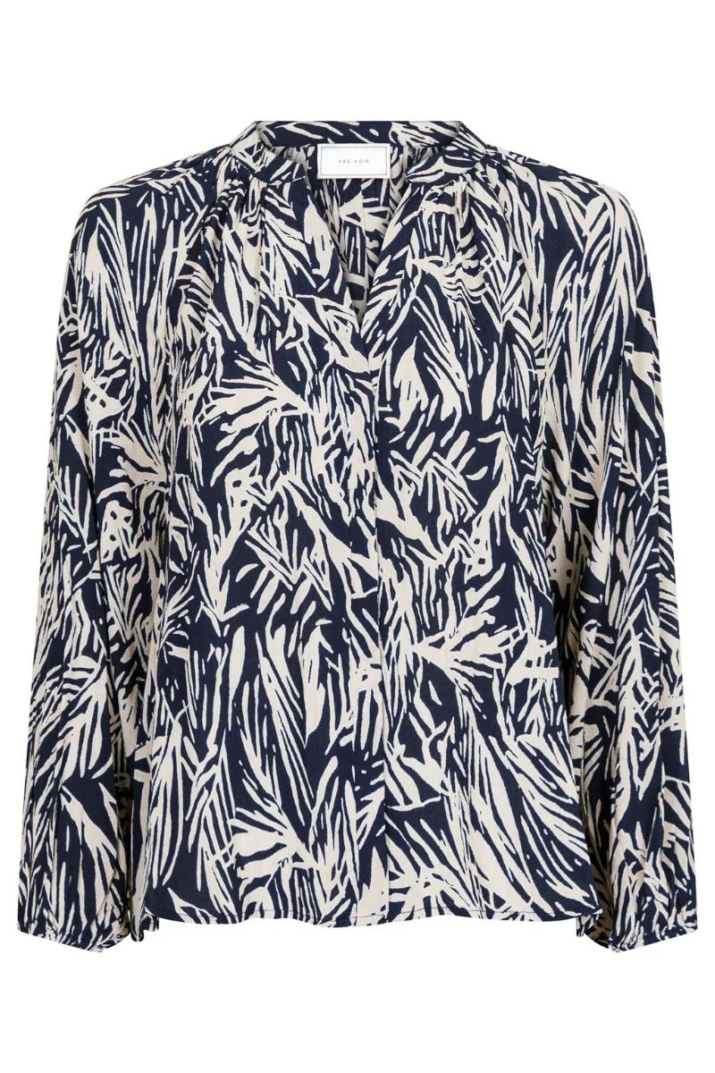 Huma Breeze Blouse | Navy | Bluse fra Neo Noir - Image 3