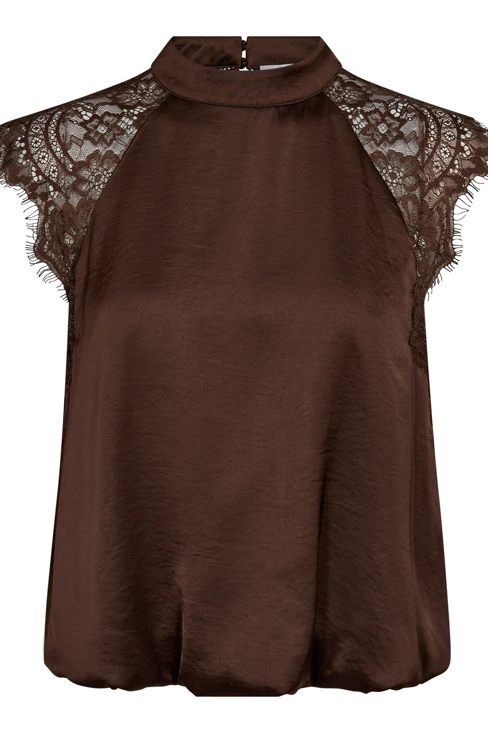 Idun Lace Ballon Top 45185 | Dark Brown | Top fra Co'couture - Image 2
