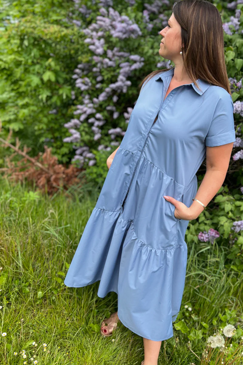 Ilona Shirt Dress | Blå | Kjole fra Liberté - Image 3