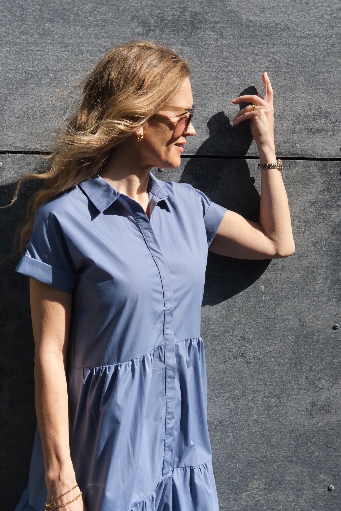 Ilona Shirt Dress | Blå | Kjole fra Liberté - Image 6