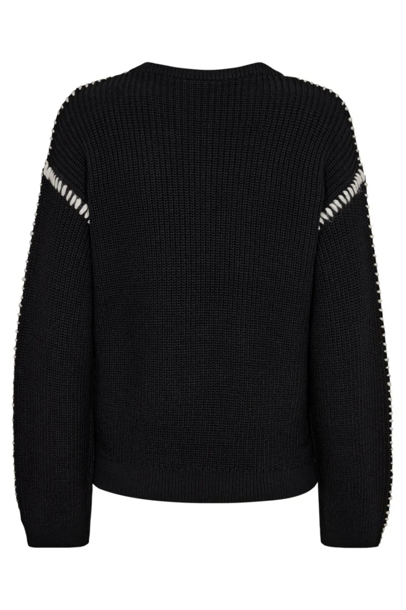 Ipen Pullover 204437 | Black w. Moonbeam | Strik fra Freequent - Image 2
