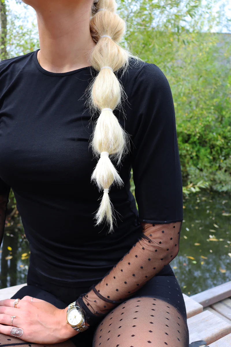 Isa Ls Lace Sleeve Blouse | Black Dot | Bluse fra Liberté - Image 3