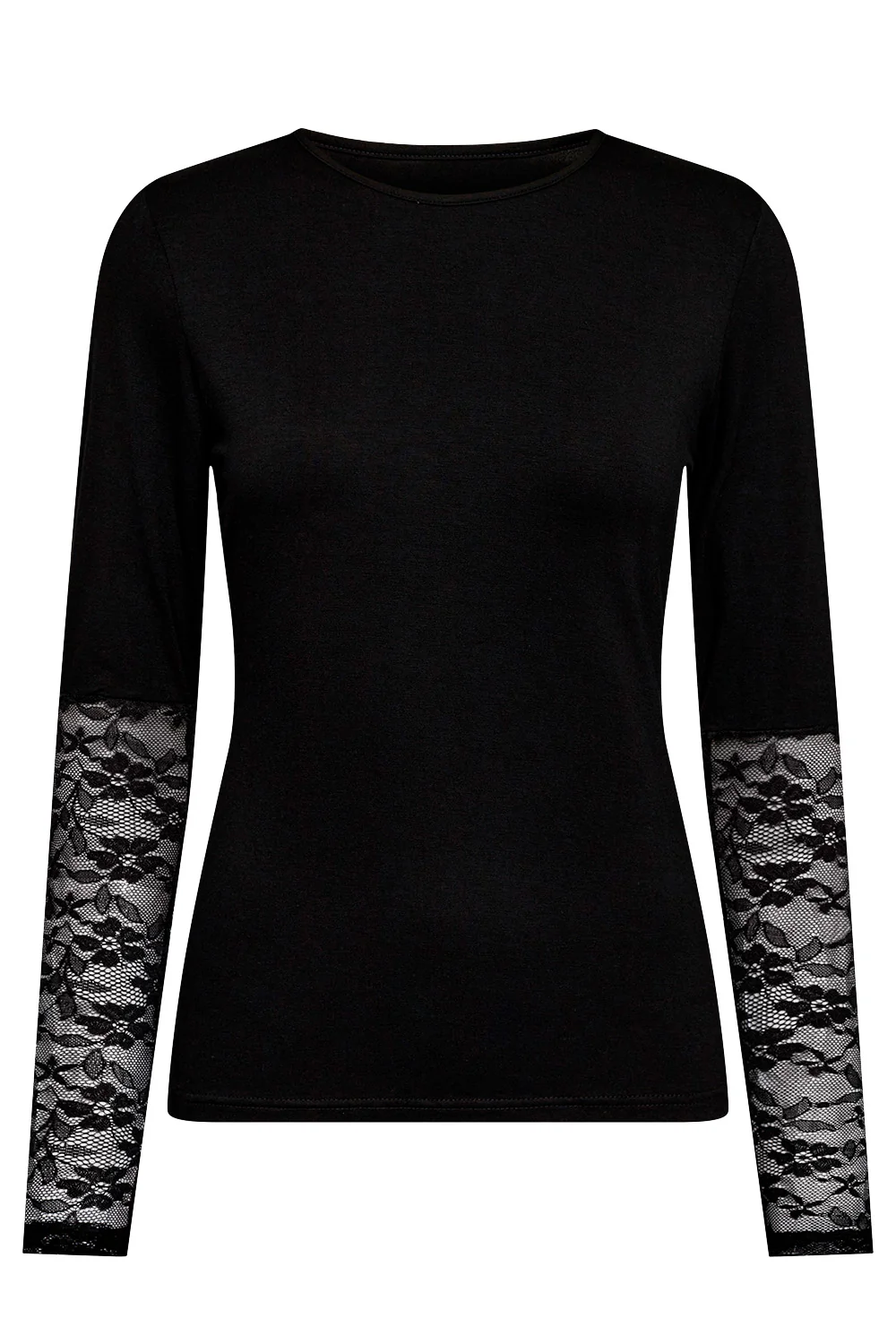 Isa Ls Lace Sleeve Blouse | Black Flower2 | Bluse fra Liberté - Image 2
