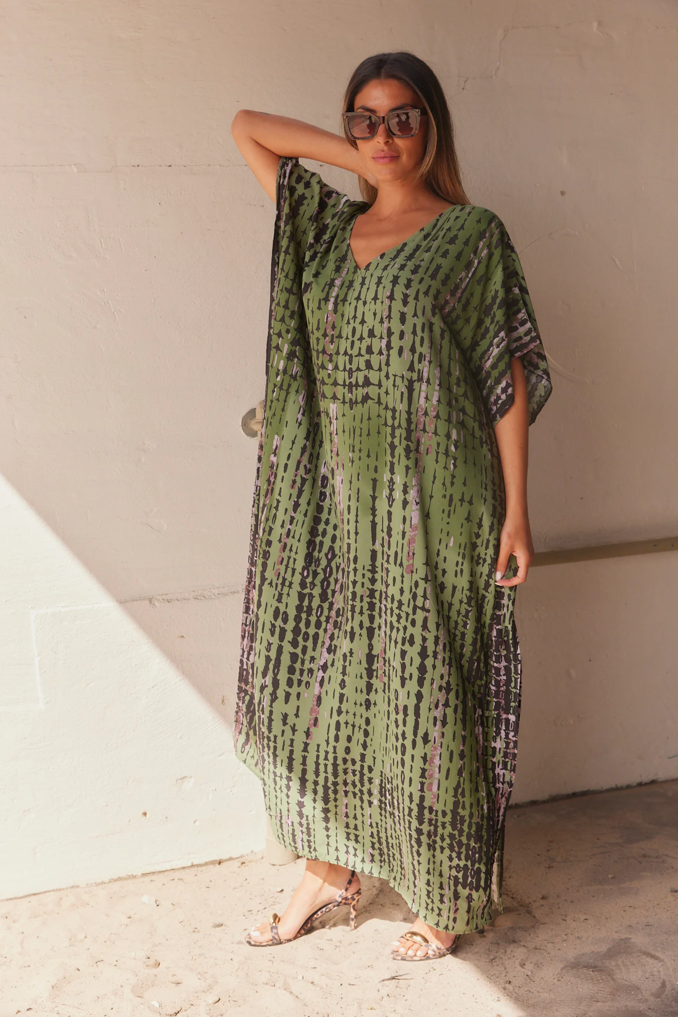 Serengeti Sun Dress | Army | Tiedye Kaftan kjole fra Statebird - Image 5
