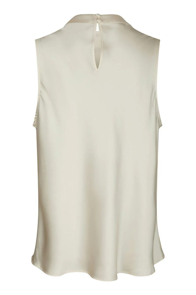 Isola Drapy Satin Top | Creme | Bluse fra Neo Noir - Image 5
