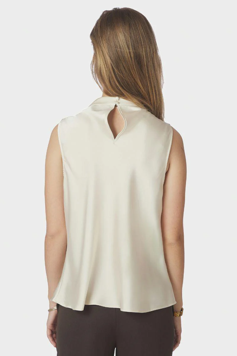 Isola Drapy Satin Top | Creme | Bluse fra Neo Noir - Image 6