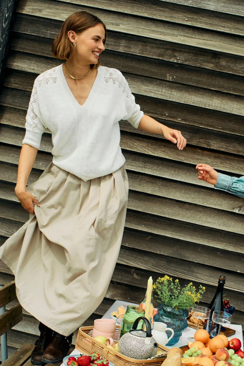 Ivora Skirt 205705 | Simply Taupe | Nederdel fra Freequent - Image 3